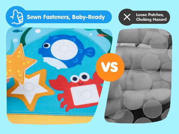 hahaland Ocean Busy Book for Toddlers 1-3, Montessori Toys Sensory Activity Busy Board, Travel Toy for 1 2 3 Year Old Boys Girls, Educational Fine Motor Skills Learning Toy, Toddler Birthday Gift