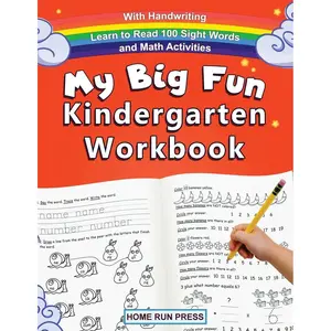 My Big Fun Kindergarten Workbook with Handwriting Learn to Read 100 Sight Words and Math Activities: Pre K, 1st Grade, Homeschooling, Kindergarten Math, Handwriting Practice Paperback – April 3, 2020
