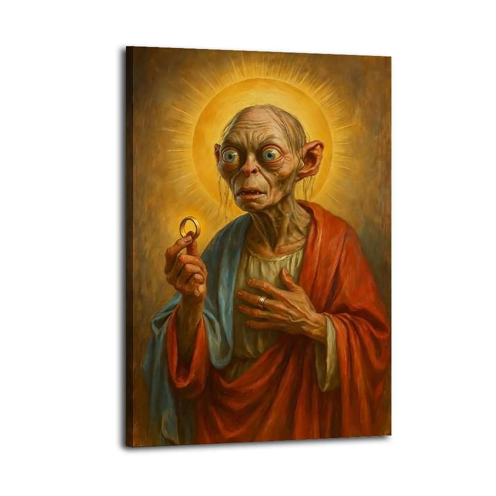 Trendy Gollum Jesus Aesthetic Wall Art, Wonderful Canvas Poster for Girlfriend/Boyfriend, Premium Quality, Beautiful Gift Idea for Home