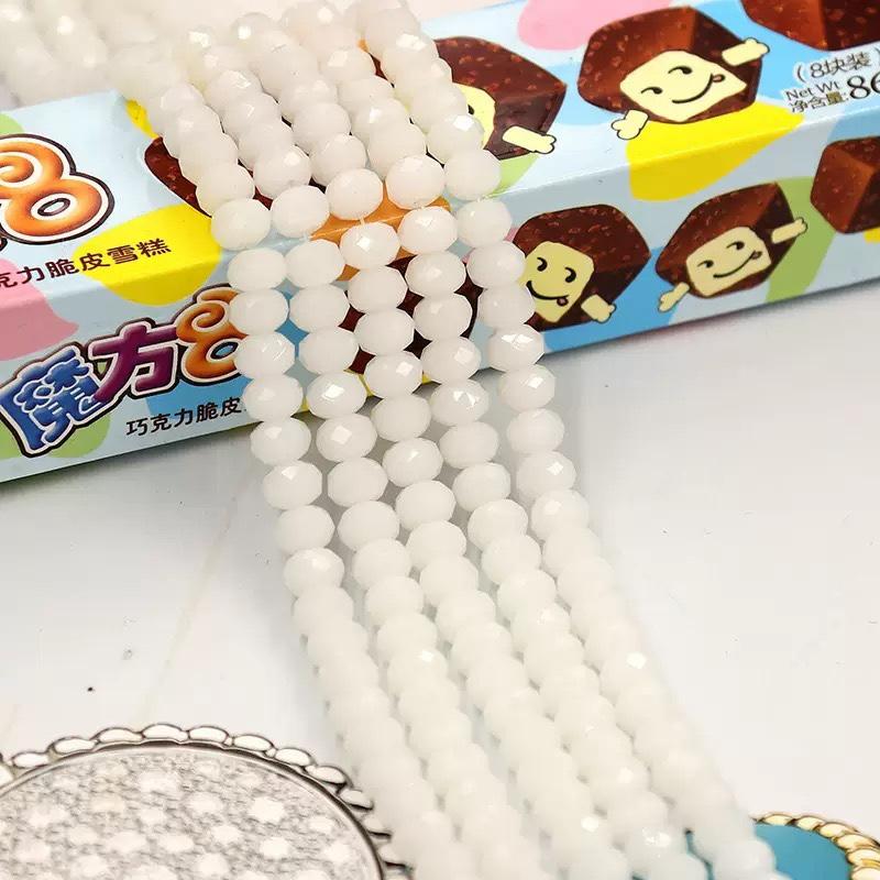 【C003】DIY 6mm   flat crystal faceted glass beads Porcelain beads bracelet kit jewelry making