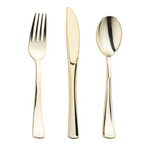 Gold Classic Cutlery Plastic Silverware Set