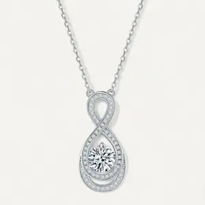 Moissanite Diamond Infinity Glow Necklace