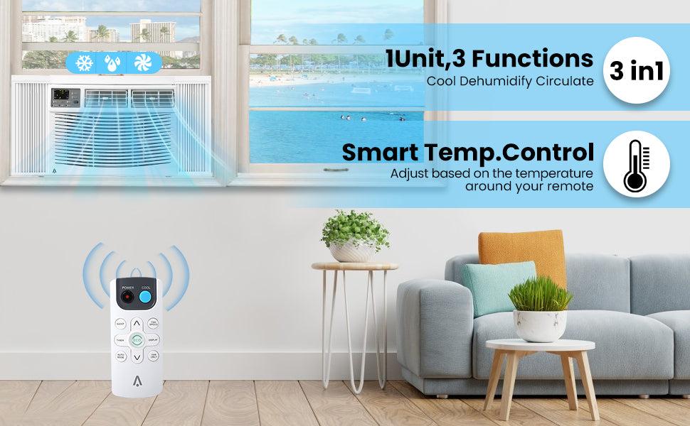 【GARVEE】12000 BTU Window Air Conditioner With Wi-fi Enabled, Remote Control, Cooling Up To 550sq.ft, 115v Wall Mounted Window Ac Units For Rooms, Dehumidifier, Fan, Reusable Filter