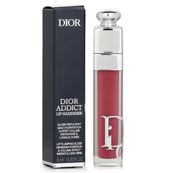 DIOR Addict Lip Maximizer Lip Gloss - Makeup Cosmetic with Hyaluronic Acid for Hydrating Cherry-Infused Undertones - #027 Intense Fig, Lipstick