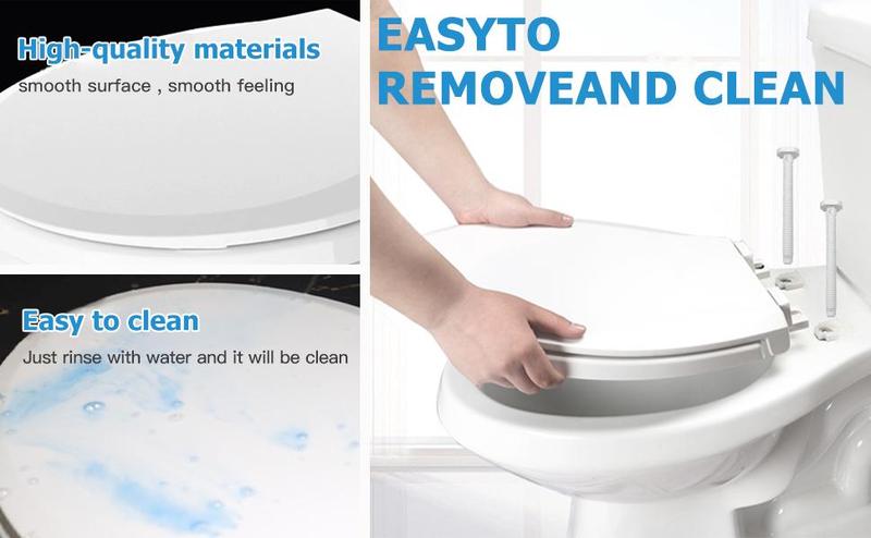 【GARVEE】Round Toilet Seat, Built-in potty training seat slow close, never loosen, fits adults and toddlers