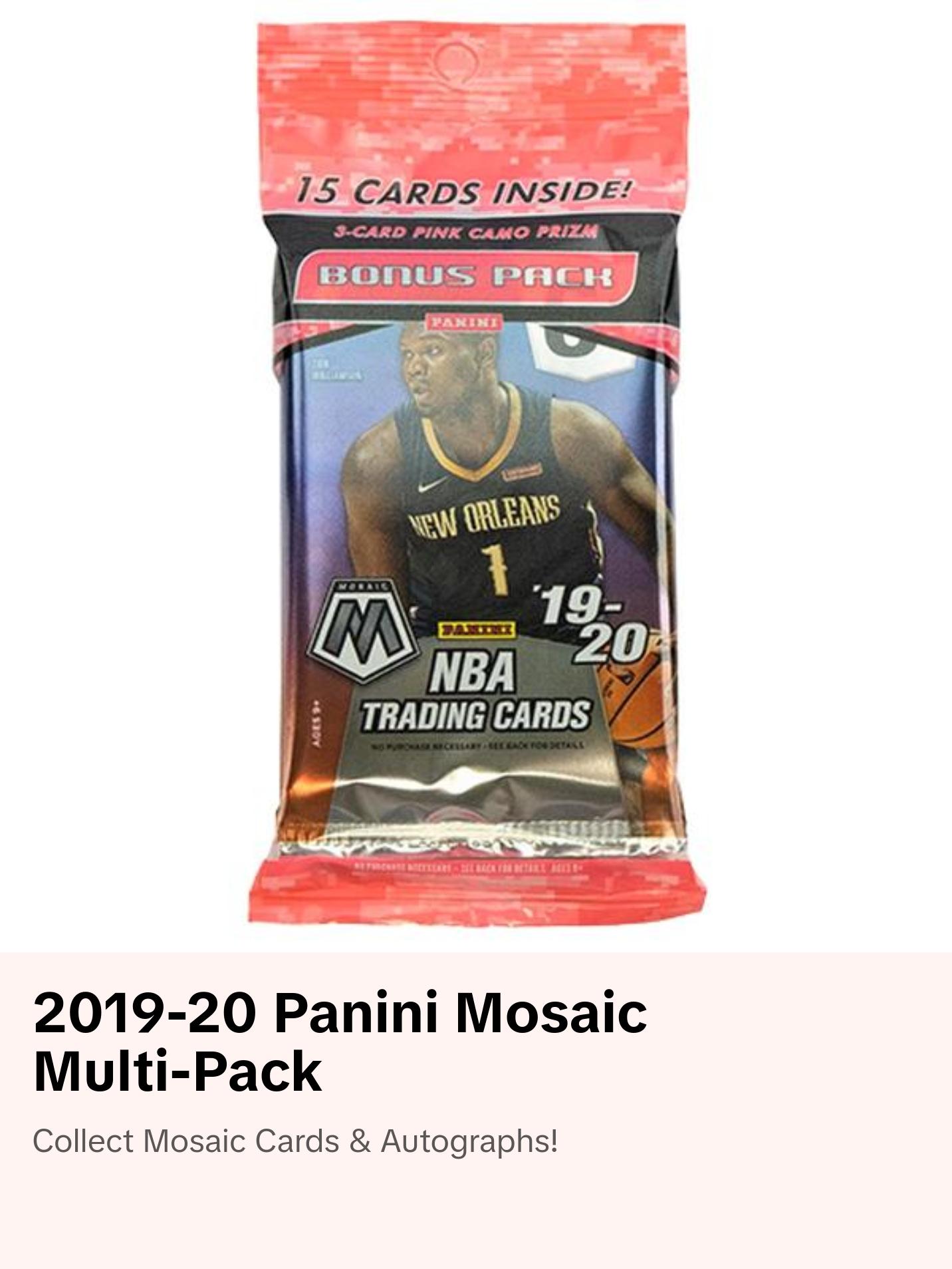 2019-20 Panini Mosaic Basketball Multi-Pack (15 Cards)