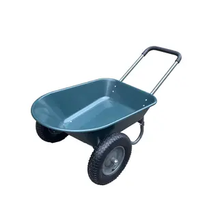 Garvee Multipurpose Wheelbarrow 272Kg - 2 Pneumatic Tires with Metal Rims, Reinforced Plastic Tray and Steel Frame