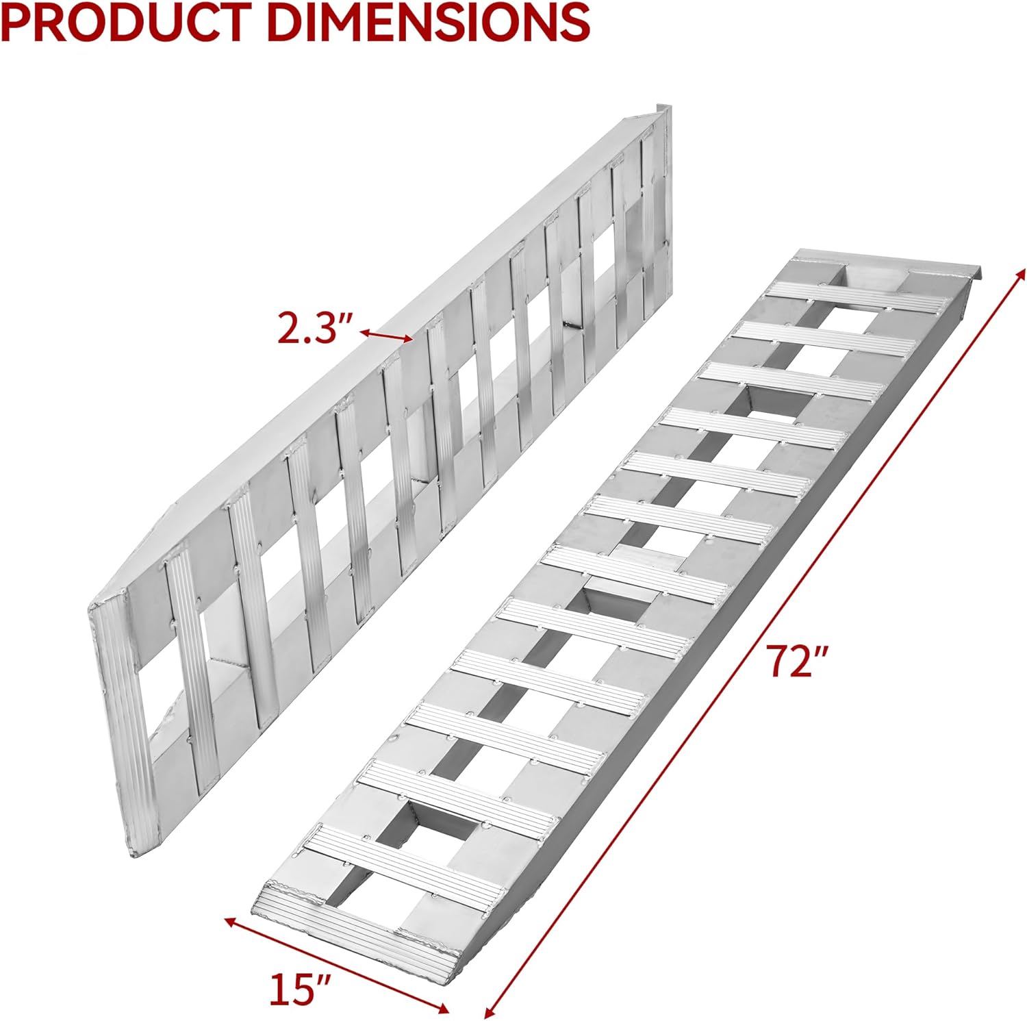 YITAMOTOR 2pcs 6000lbs 60" x 12" / 72" x 15" / 84" x 14" Aluminum Trailer Ramps, Heavy Duty Aluminum Trailer Ramps, Loading Ramps Car ATV Truck Auto Hauler Knife & Hook Ends YITAMOTOR 2pcs 6000lbs 60" x 12" / 72" x 15" / 84" x 14" Aluminum Trailer Ramps, Heavy Duty Aluminum Trailer Ramps, Loading Ramps Car ATV Truck Auto Hauler Knife & Hook Ends