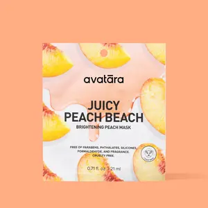 Avatara Peach Beach Brightening Face Mask 0.71 oz, Contains Free Ingredients for Skincare Comfort