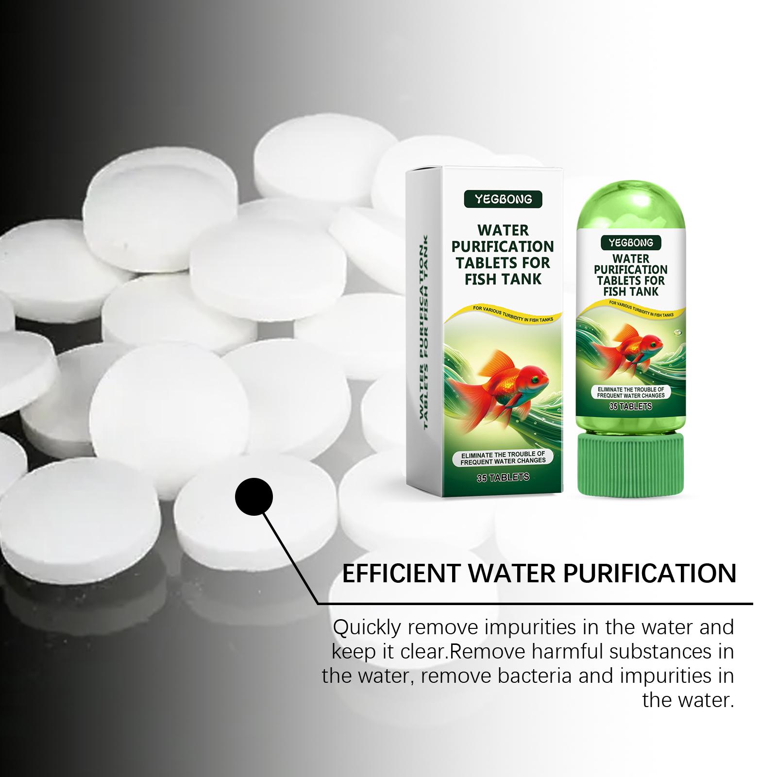 Aquarium Water Purification Tablets, Water Quality Dedicated To Clean Deodorizing Algae Stains Sludge Clear Fish Pond Aquarium Water Purification Tablets for Fish Pond Cleaner Eliminates Cloudy Substances Safely Removes Algae Stains