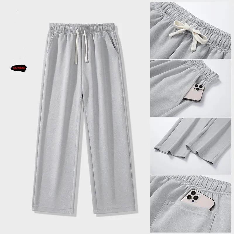Men's 3-Pack Solid Essential Polyester Sweatpants - Soft Regular Fit Casual Bottoms with Utility Pockets, Drawstring, Fitted Cut for Lounging, Daily Look, All Season Wear