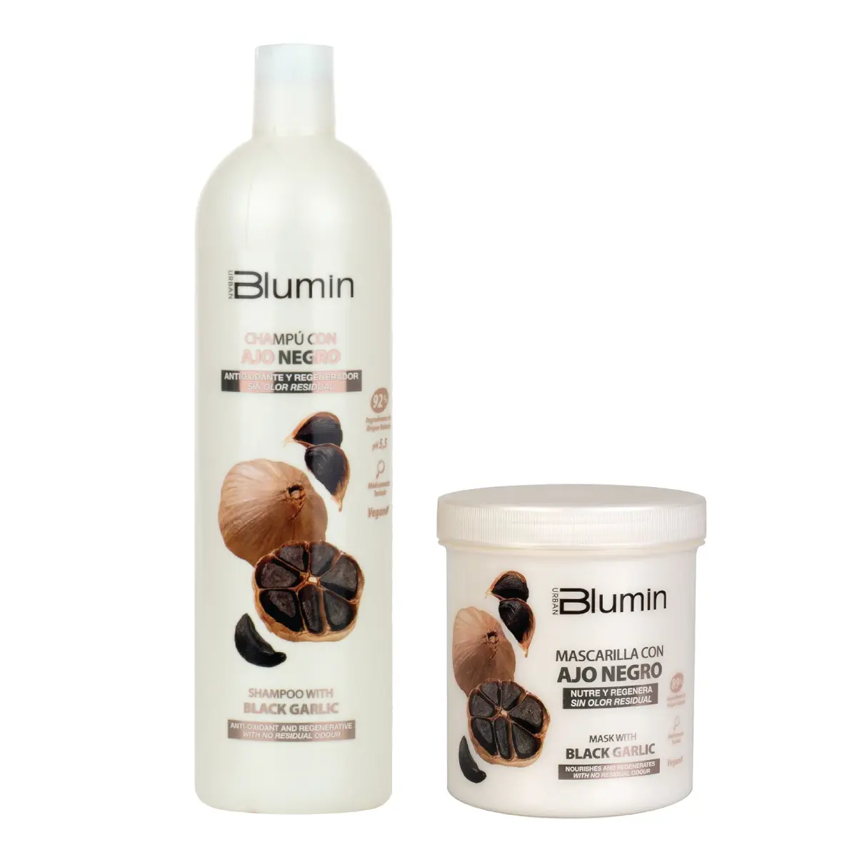Blumin Kit - Shampoo 1000ml + Hair Mask 700ml with Black Garlic Extract (No residual odor)
