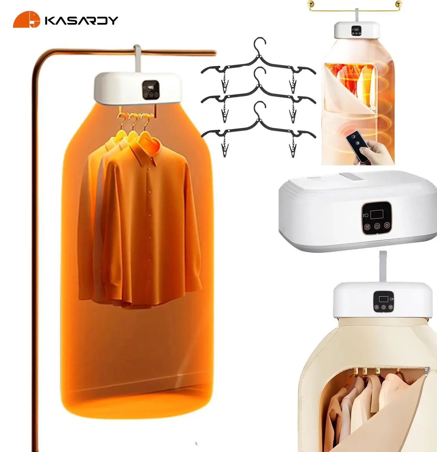 Portable Electric Clothes Dryer - Foldable Compact Laundry Drying Appliance with Remote Control, Fast Drying for Small Loads, UV Sterilization, Timer Setting, Saves Energy Costs, Travel-Friendly for Baby Clothes, Ideal for Apartment Dorm