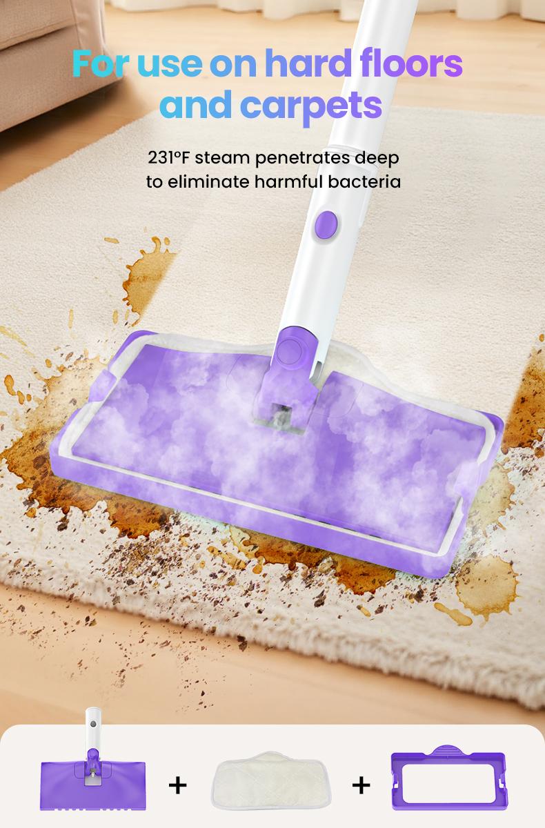 [FebFaves]Steam Mop 12-in-1 Floor Cleaner with Detachable Handheld Steamer for Walls, Grout, Floors, Tiles, Carpets & Grease. Includes Multi-Function Accessories Cleaning Tools Cleaning Set