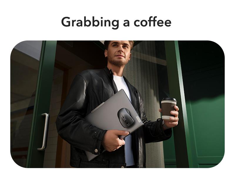 ESR MagMouse Wireless Bluetooth Mouse with Magnetic Base & Built-in Charging Cable - Lightweight, Rechargeable, Ergonomic Design, 6 DPI Levels, Silent Clicks, 2.4 GHz & Bluetooth 5.0 Dual Modes