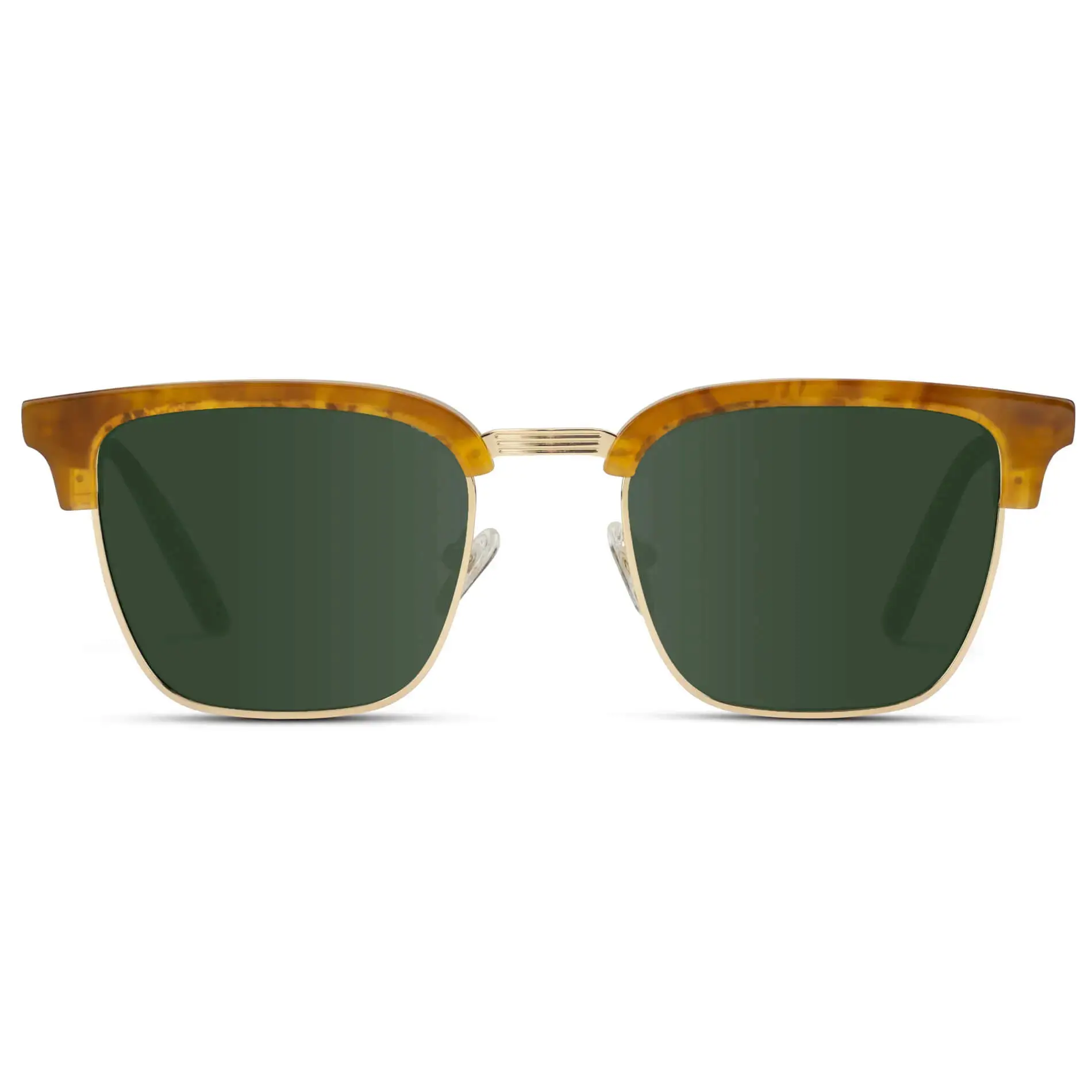 WMP Eyewear Jaxon Men's Semi-Rimless Rectangular Sunglasses, Polarized Lenses with 100% UV Protection, Casual Acetate & Steel Frame, Casual Sunglasses, High Quality Sunglasses