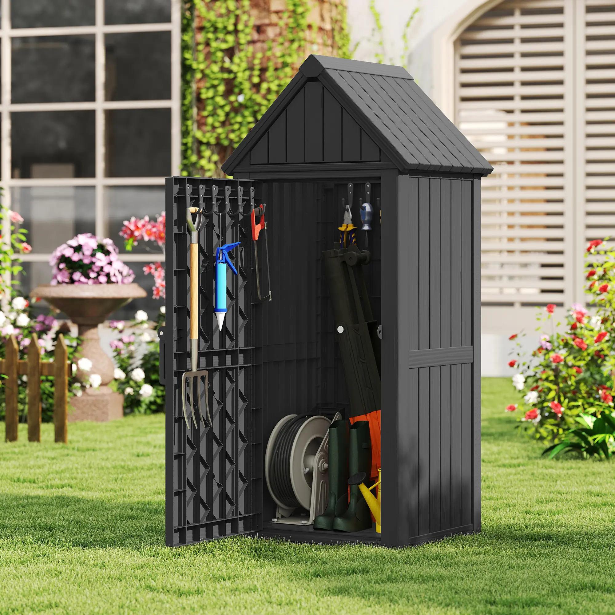 Outdoor Storage Cabinet, Cleaning Cabinet, Tool Cabinet, Rainproof and Waterproof, Sunproof for US Backyards & Patios, Garden Tool Room, Backyard Storage Box,Summervibes Locking Dismantle