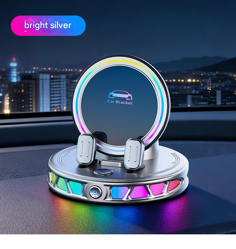 Electric Magnetic Wireless Charging Car Phone Mount with RGB Ambient Light – Ultra Stable Vacuum Suction