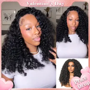 [Wequeen] Leave-out Friendly Burmese Curly Half Wig Glueless Blending Fulani Braids Human Hair Natural Volume Seamless Blend Realistic Hairline Adjustable Fit Valentine Gifts