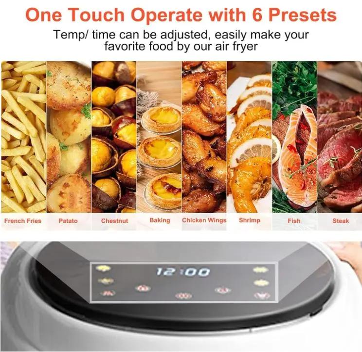 【Deal】8L Large Air Fryer, 1400W Oilless Digital Air Fryer with 6 Presets, Touch Screen, Timer & Temp Control, Nonstick Basket for Fries, Chicken, Wings & More 【Deal】8L Large Air Fryer, 1400W Oilless Digital Air Fryer with 6 Presets, Touch Screen, Timer & Temp Control, Nonstick Basket for Fries, Chicken, Wings & More
