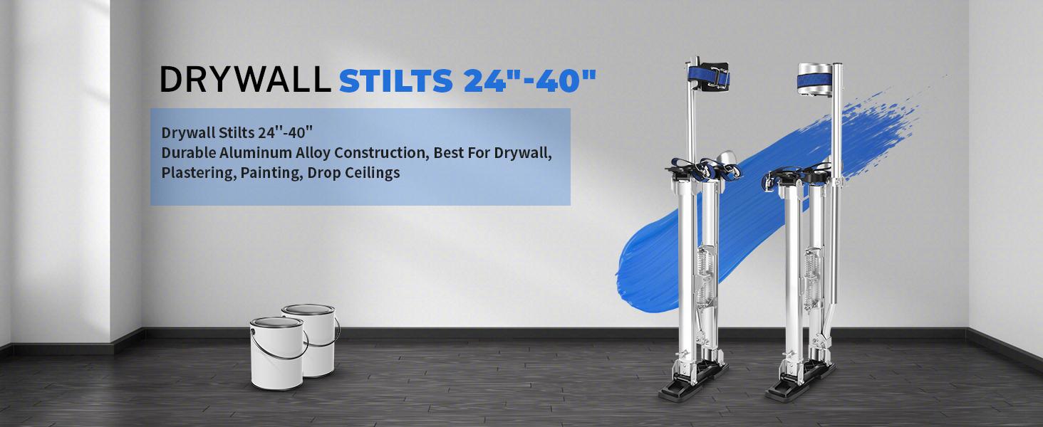 Painting Drywall Stilts, Adjustable Aluminum Plastering Tool Stilts, Multi-size Drywall Stilts, Professional Drywall Stilts Reliable Rubber Heavy Duty Portable non-slip work