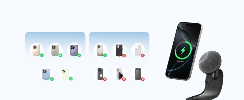 Anker Nano Wireless Car Charger, 360° Adjustable Magnetic Car Charger with Detachable Pad, 15W Qi2 Certified Fast Charging with Alloy Bracket, For iPhone 16/15/14/13/12 Series (Adapter Included)