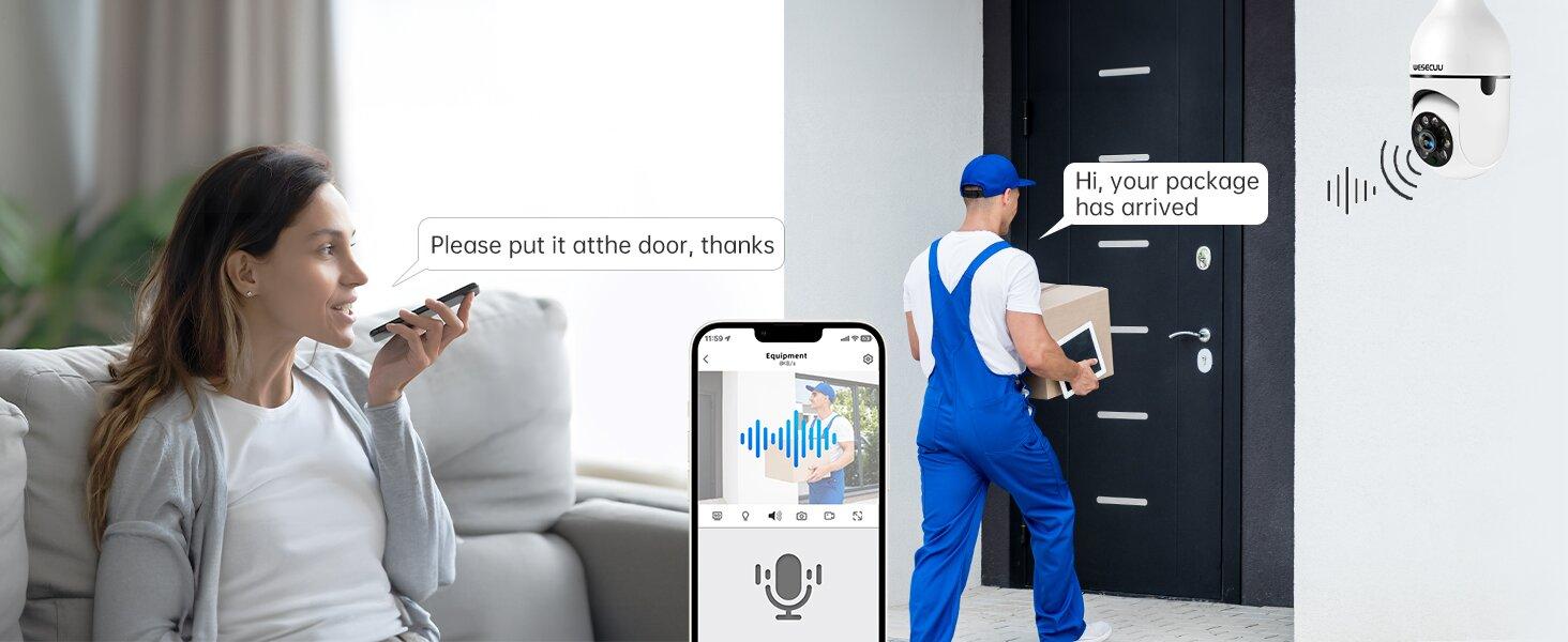 NOAHTEC Light Bulb Security Camera with 3MP HD Infrared Night Vision, Two-Way Talk, and Human Detection - Compatible with Alexa