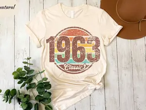 1963 Classic Shirt, Retro 1963 T shirt, 62th Birthday Shirt, 62th Birthday Gift For Women Men, Vintage 1963 Tee, 62th Birthday Party Tshirt