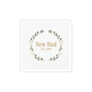 New Dad Est. 2026 Sticker | New Parent Announcement, Minimal Typographic Badge
