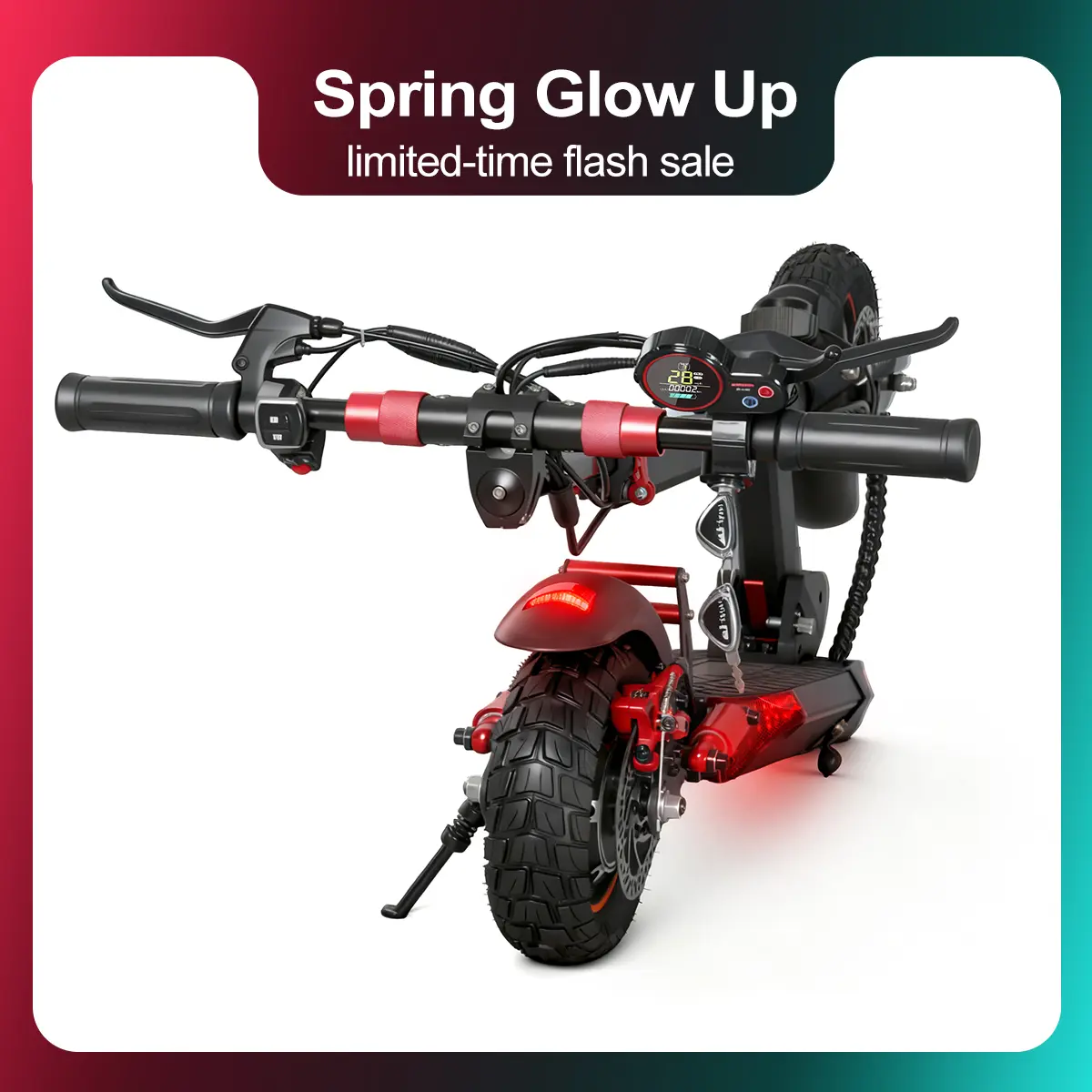 Mankeel MX-14 28 mph Dual Suspension E-Scooter - 800W Max Power, 10"Tire, 40 Miles Long Range, Dual Disc Brakes, Easy Folding Commuting E-Scooter，Dual Spring Suspension