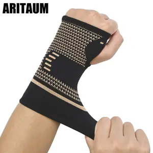 ARITAUM Copper Carpal Tunnel Wrist Brace,2Pack Support Wrist Brace for Sports Protecting/ Tendonitis Pain Relief/Carpal Tunnel/Arthritis-Right&Left