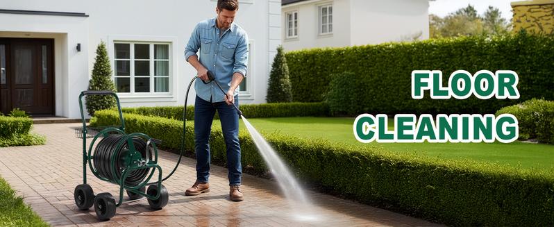 VINGLI Garden Hose Reel Cart, Lawn Water Planting Cart with Wheels, Heavy Duty Outdoor Yard Water Planting Truck Holds 250-Feet of 5/8-Inch Hose with Storage Basket for Patio Farm(Green)