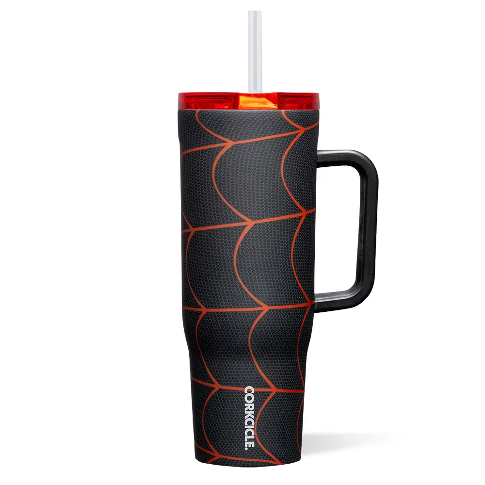 Disney Marvel Spider-Man & Miles Morales 40 oz Cruiser Beverage Water Bottle Tumbler - Dual-Function Sip + Straw Lid, Soft Grip Handle, Stay-Put Silicone Bottom, Kitchenware Drinkware Must Haves, Bottles