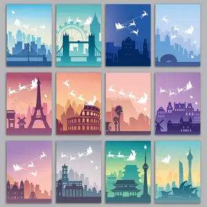 Santa Around the World Christmas Greeting Cards, Set of 24