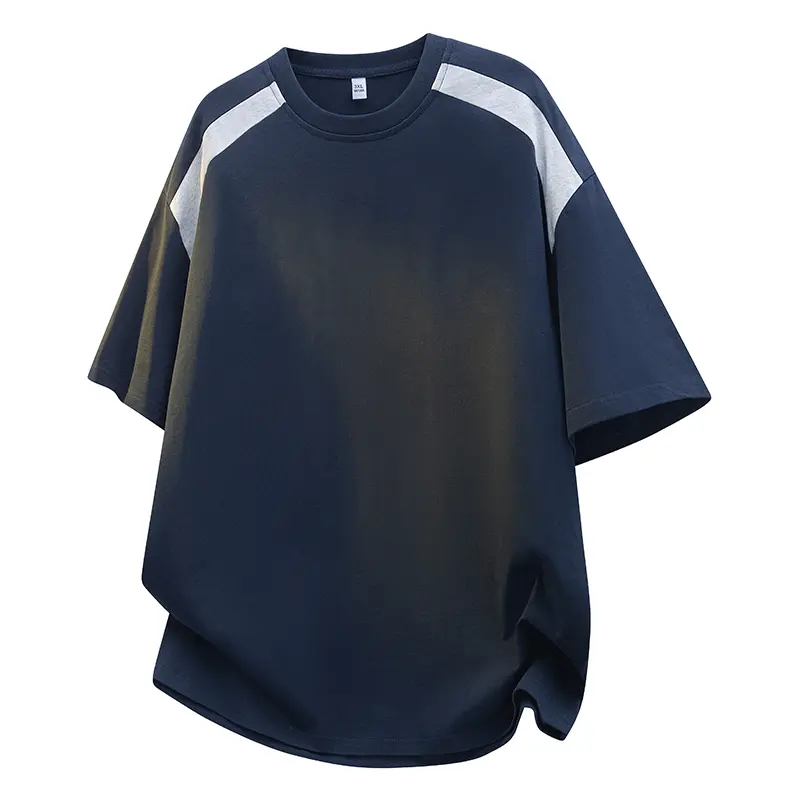 Men's Color Block Raglan Sleeve Crew Neck Short Sleeve T-Shirt, Curved Hem Casual Tee, Breathable Sports Top for Campus Shopping Students' Daily Commute #SummerWins