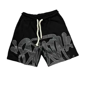 2025 new hip hop style foam letter print short men s summer fashion casual sports shorts trend Graffiti Jeans Streetwear gym outfits Womenswear Bottom