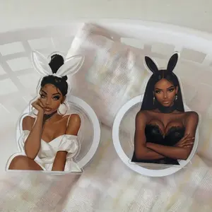 Black Bunny Girl Kindle Grip, Melanin Bunny Aesthetic Pop Grip Stand,  Gift For Easter Day, Gift For Her