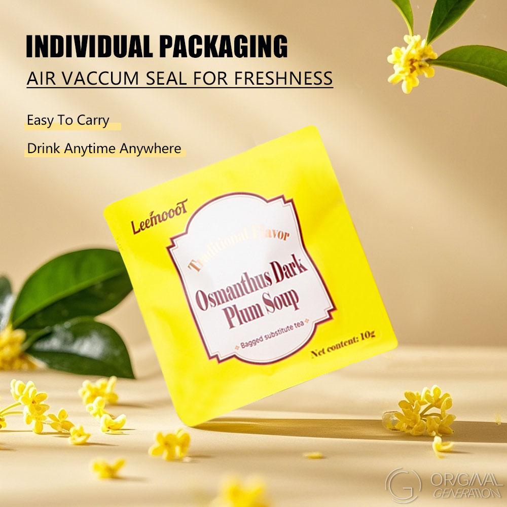 BOGO Digestion Tea Sweet And Sour Taste Of Osmanthus And Dark Plum Tea 2 Carton (1Carton 100g 10g×10pack) ×2 Caffeine Free With Forest Thermos With Osmanthus, Dark plum, Rock sugar, Hawthorn, Mulberry, Tangerine peel, Roselle, Mint, Licorice