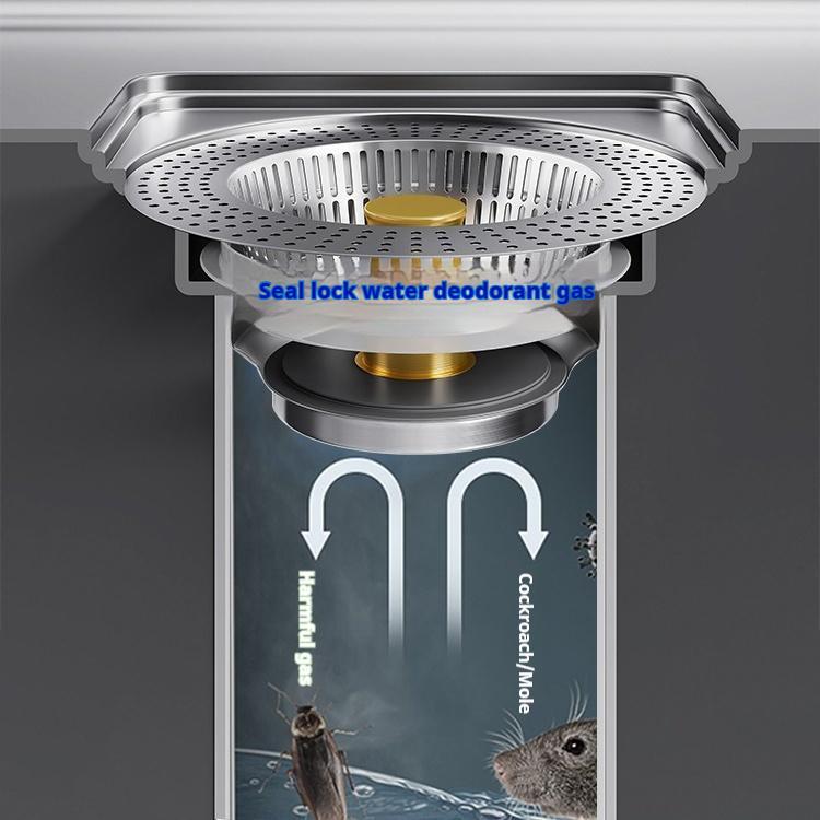 Stainless Steel Kitchen Sink Filter Sink Universal Sink Bounce Core Drainer kitchen sink Stainless Steel sink  drain Sink Drain Strainer 3-in-1