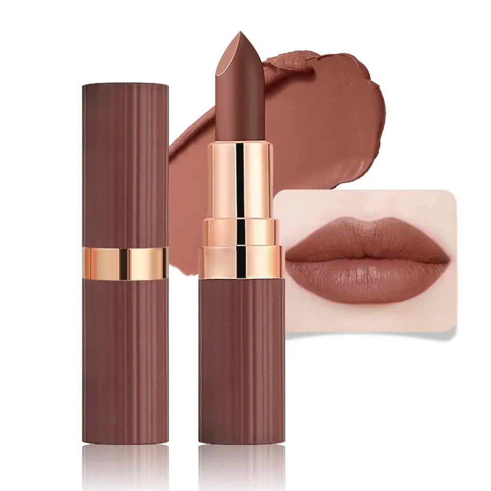 Matte Waterproof Lipstick, Lightweight Cosmetic for Daily Use, Hydrating Lip Care, Long-Lasting & Smudge-Proof, Silky, Makeup