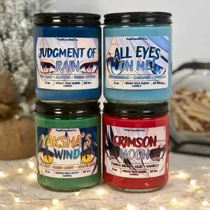 Genshin Impact Inspired Anime Candles - Coconut&Soy Wax - Vegan - Scented - Furina - Xiao - Arlecchino - Neuvillette