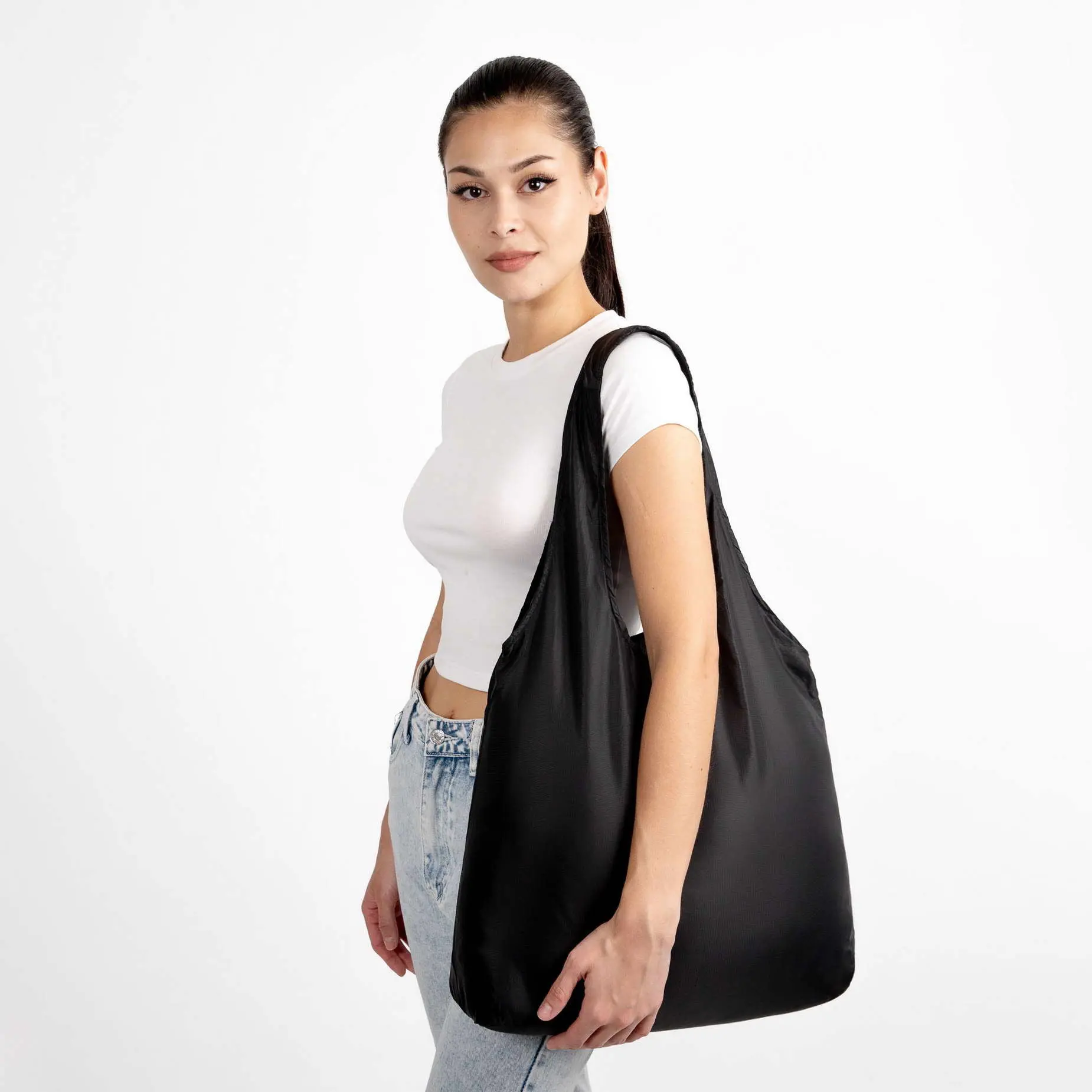NANOBAG Tote Bag, Ultralight Collapsible Ripstop Nylon for Shopping & Travel, Pocket-Disappears Design, Holds 66 lb, Tree-Plant Pledge, Compact, Everyday Use, Collapsible Shopping Bags, Large Capacity Shopping Bags