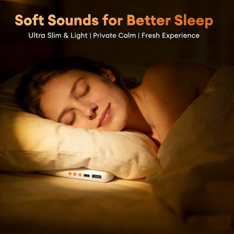 Under Pillow Speakers for Sleeping Bluetooth 6.0, 3D White Noise, Soft Immersive Sound Field, Pillow CD Player for Bedtime Music & Audiobooks, Headphone-Free Sleep Speaker, Volume Control & Sleep Timer, Side Sleeper Friendly, Compatible with Android & iOS
