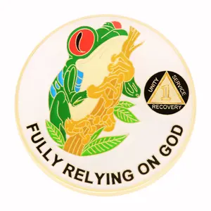 FROG Fully Relying on God AA Recovery Meeting Anniversary Sober Medallion