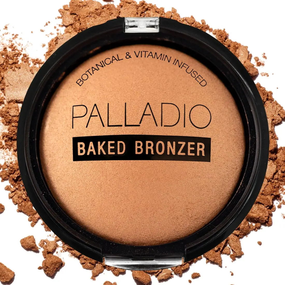 Palladio Baked Bronzer Cosmetic - Highly Pigmented, Easy to Blend, Shimmery, Nourishing, Radiant Contour, Dry/Wet Use, All-Day Wear, Rich Tanning Finish Powder Compact Makeup, Powder Bronzers, Bronzed Makeup