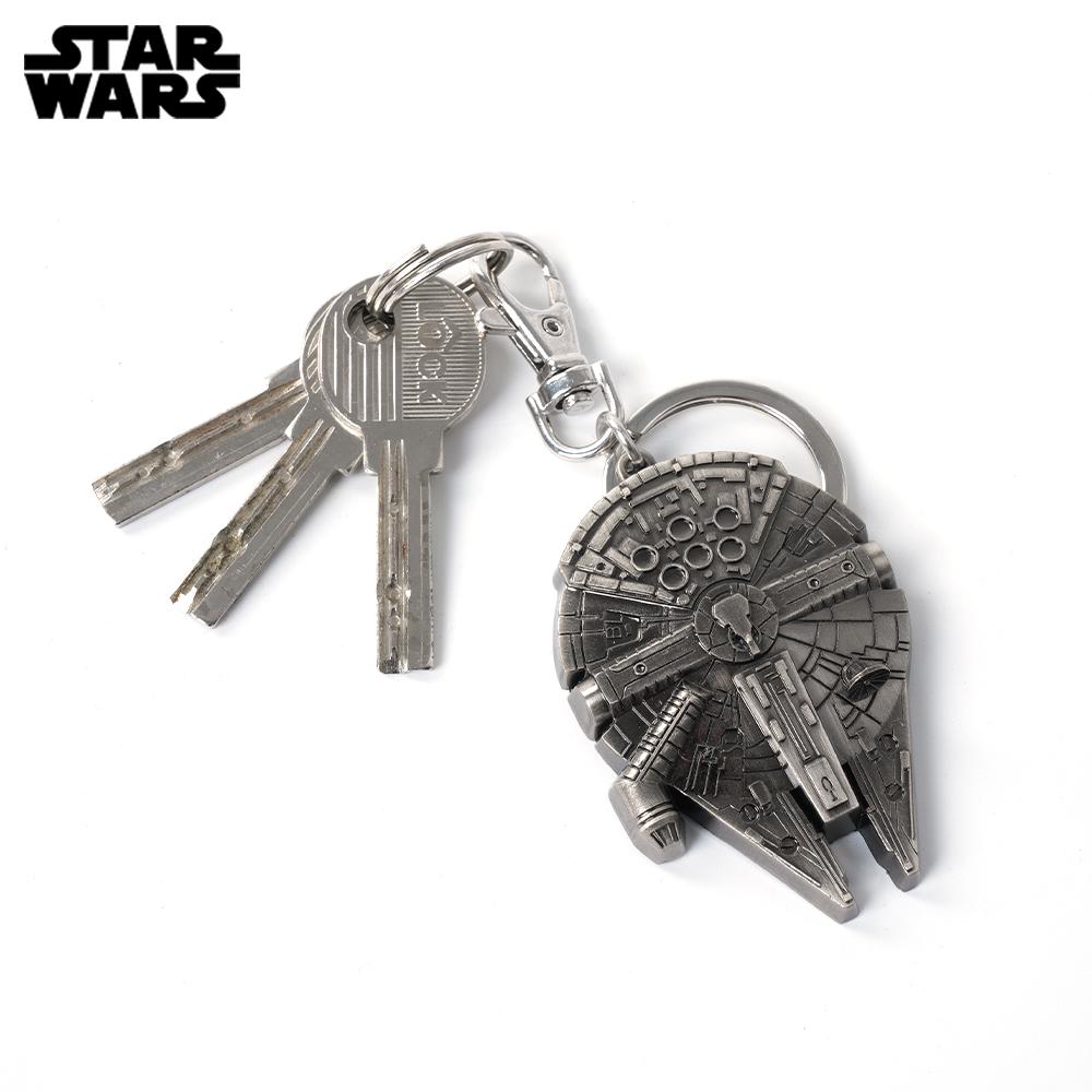 Star Wars Metal Keychain 1PC Officially Licensed Vehicles Astromech Droids Keyring Zinc Alloy Suitable Fans Gift Backpack Decor Bag Clip Pendant 3D Design Drop-proof Durable Accessory Collection Millennium Falcon X-Wing R2-D2 BB-8