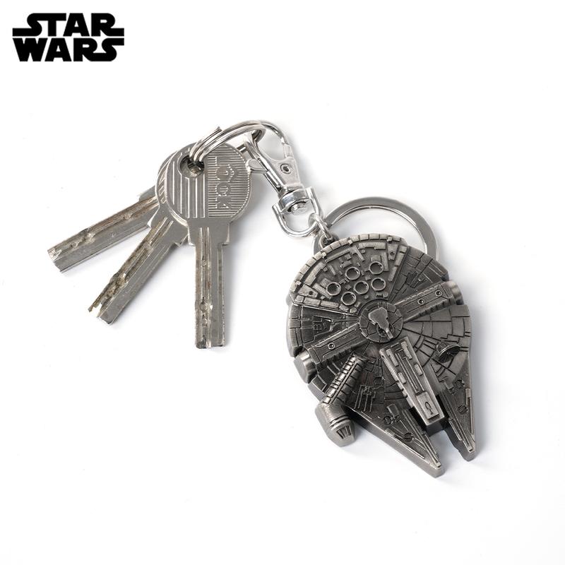 Star Wars Metal Keychain 1PC Officially Licensed Vehicles Astromech Droids Keyring Zinc Alloy Suitable Fans Gift Backpack Decor Bag Clip Pendant 3D Design Drop-proof Durable Accessory Collection Millennium Falcon X-Wing R2-D2 BB-8