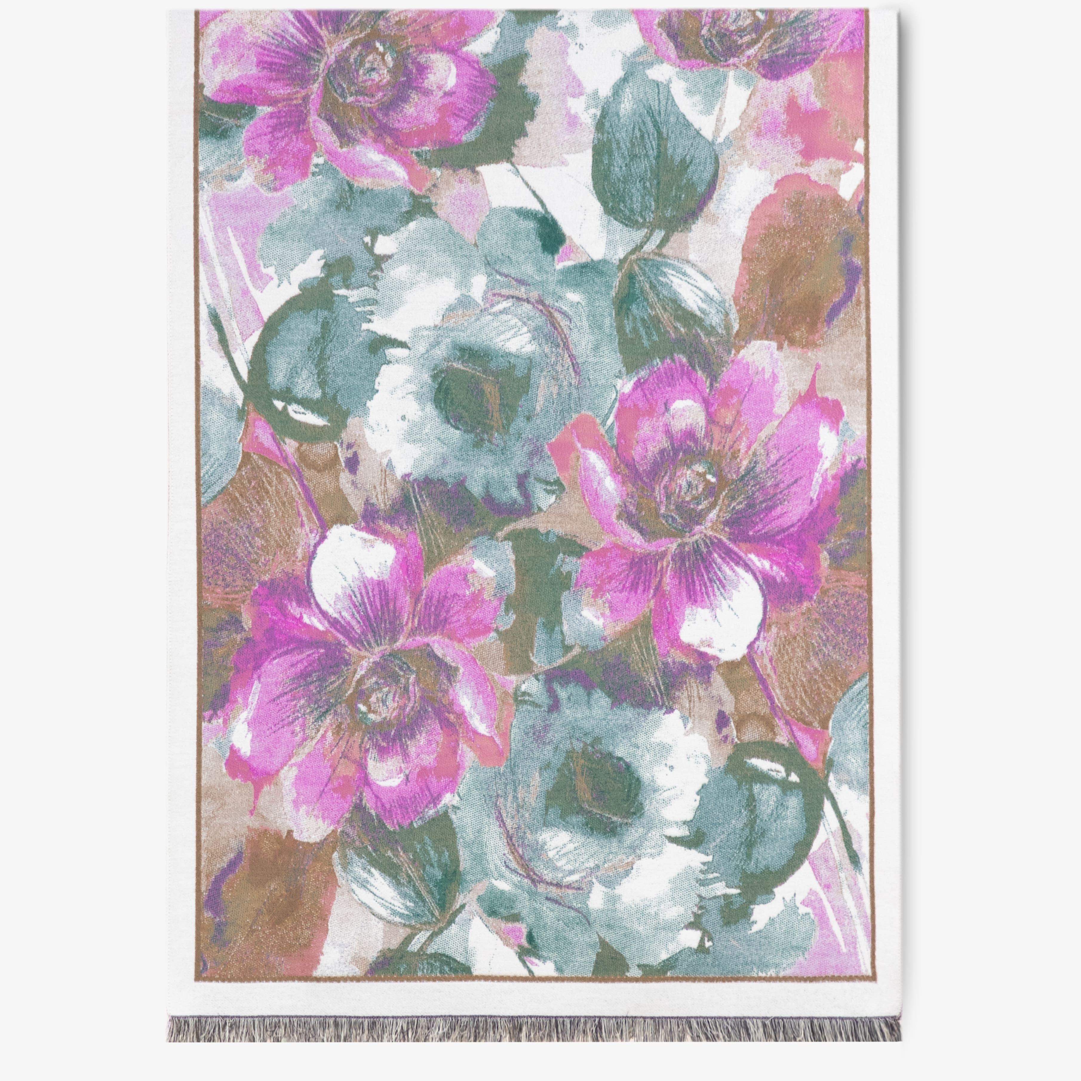 Women's Premier Quality Floral Cascade Scarf Shawl - Elegant Ombre Flower Design with Fringed Edges Cashmere Pashmina Women's Premier Quality Floral Cascade Scarf Shawl - Elegant Ombre Flower Design with Fringed Edges Cashmere Pashmina