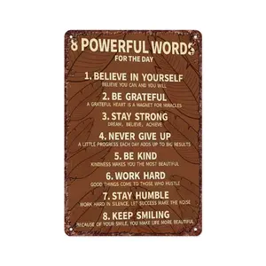 8 Rules Of Life Aluminum Wall Decor Positive Affirmation Quote Motivational Signs Posters for Office School Library Bedroom Bar Living Room Home Decoration 8 X 12 inches
