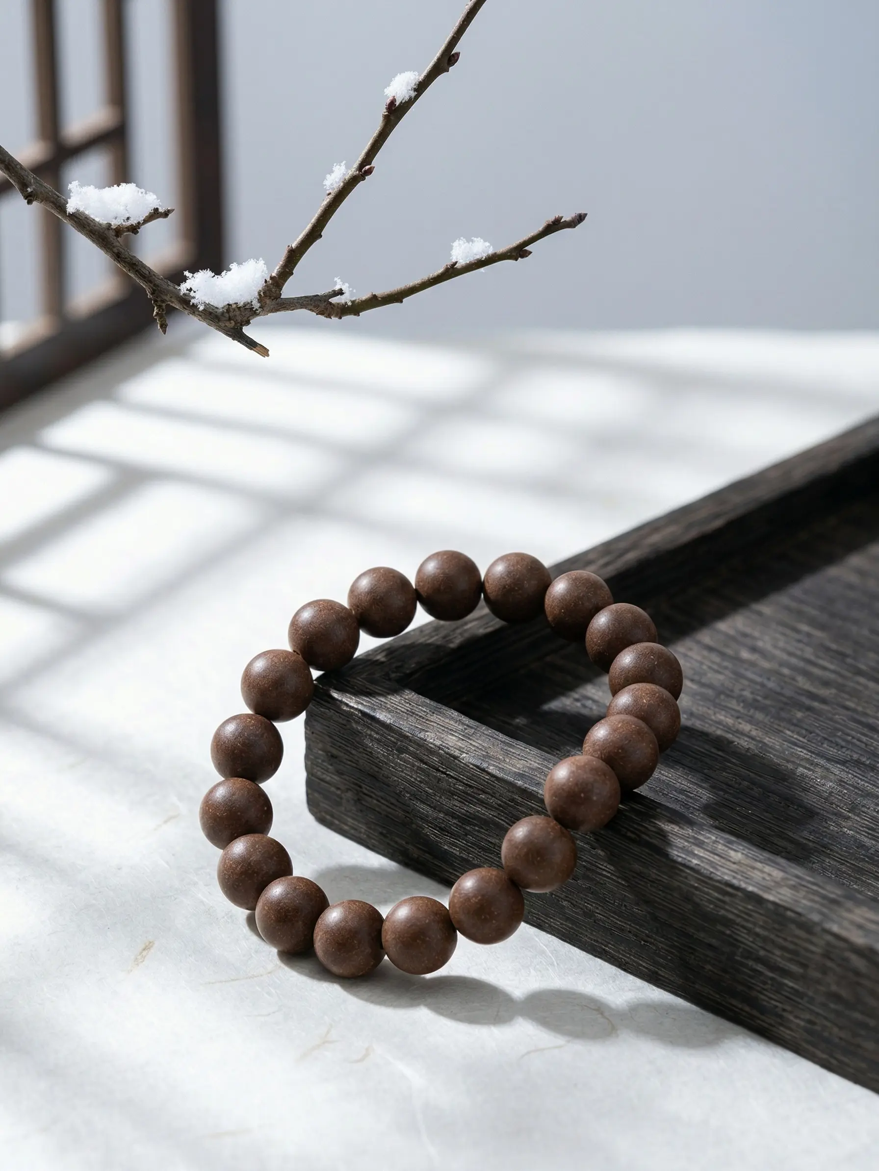 OrientalMind Daoist Motif Incense Beads Bracelet, Unisex Collectible Jewelry with Aromatic Plants, Musk & Cardamom for Wealth Attraction & Daily Wear, Angelica